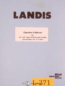 Landis-Landis 10\" x 20\" Type 1R, Universal Grinder, Operations Manual-10\"-1R-20\"-01
